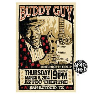 Buddy Guy Blues tour poster - 2014 - 12"x18" signed by the poster designer